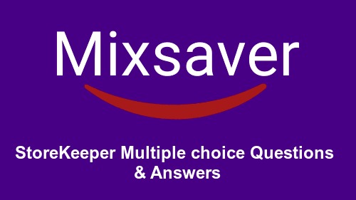 StoreKeeper Multiple choice Questions & Answers