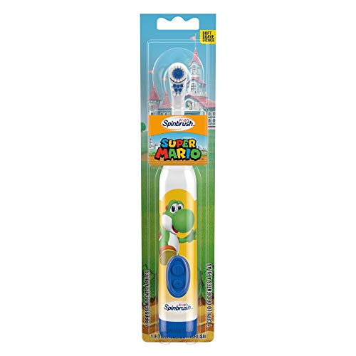 Super Mario Arm & Hammer Kids Spinbrush, Soft, Electric Battery brush.