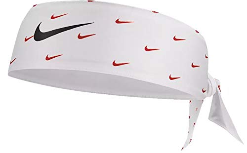 Nike Printed Dri-FIT Head Tie (White/red/Black).