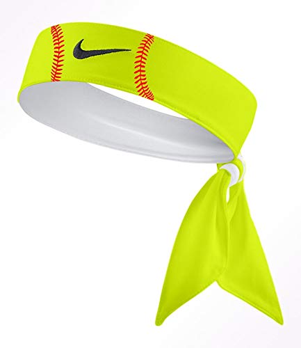 Custom Softball Dri-Fit Head Tie Headband - White Black Red Volt.