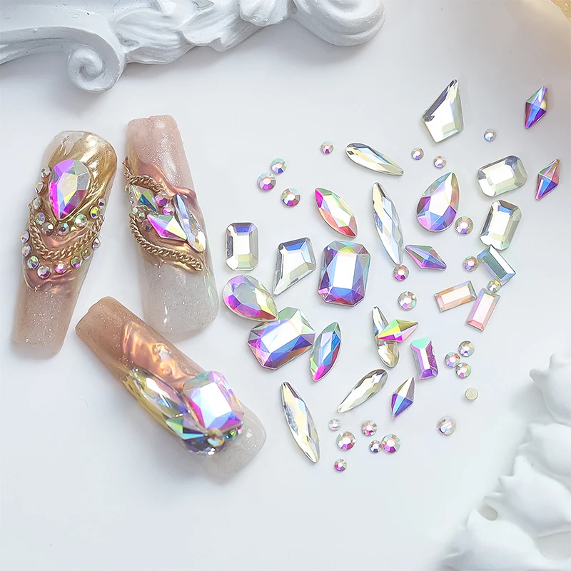 Save Big on Luxurious Crystal and Gem Accents Summer Nails.