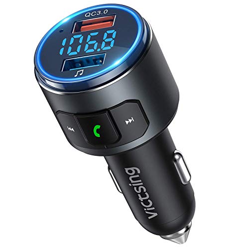 VicTsing (Upgraded Version) V5.0 Bluetooth FM Transmitter for Car.
