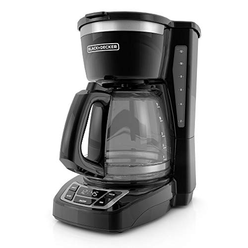 BLACK+DECKER 12-Cup Programmable Coffeemaker, Black, CM1160B.