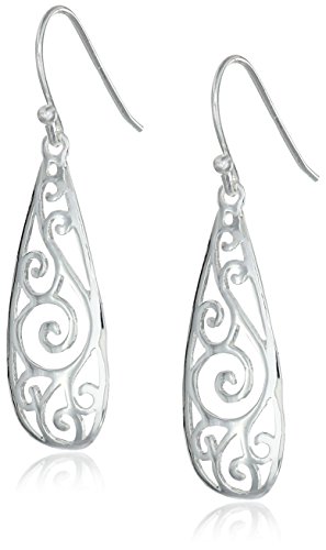 Sterling Silver Filigree Tear Drop Earrings on Sale.