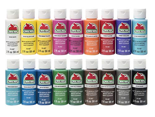 Apple Barrel PROMOABI 18pc Matte Finish Acrylic Craft Paint Set.