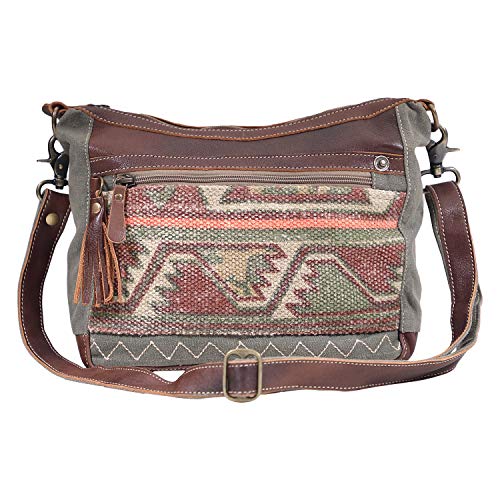 Myra Bag Luguni Upcycled Canvas & Leather Shoulder Bag sale.