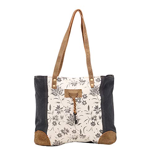 Myra Bags Bicycle Upcycled Canvas Tote Bag S-0935, Tan, Khaki sale.